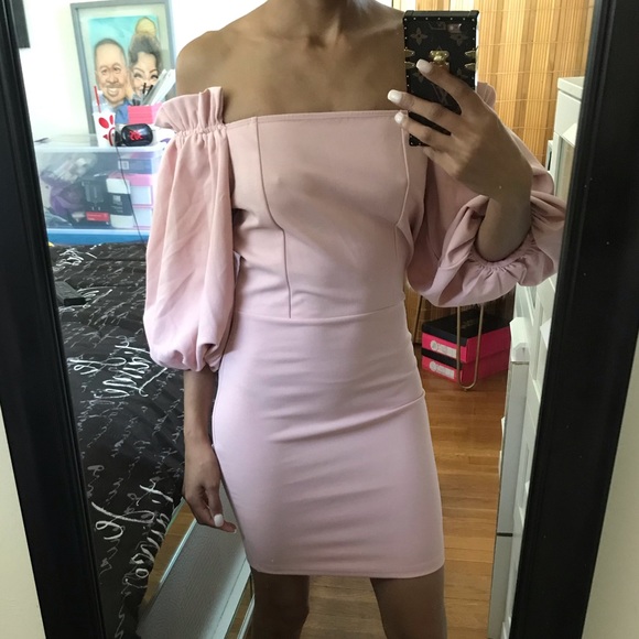 Soft pink off the shoulder dress - Picture 5 of 5
